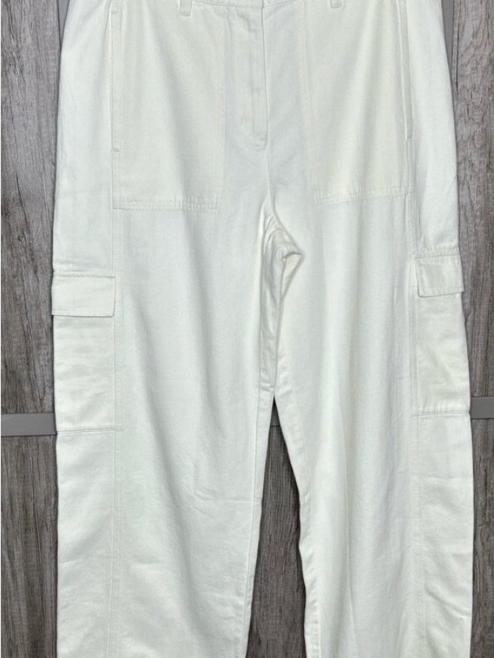 Eileen Fisher Cream Wide-Leg Cargo Pants